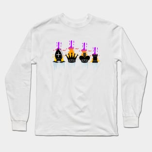 Sunset icy chess pieces Long Sleeve T-Shirt